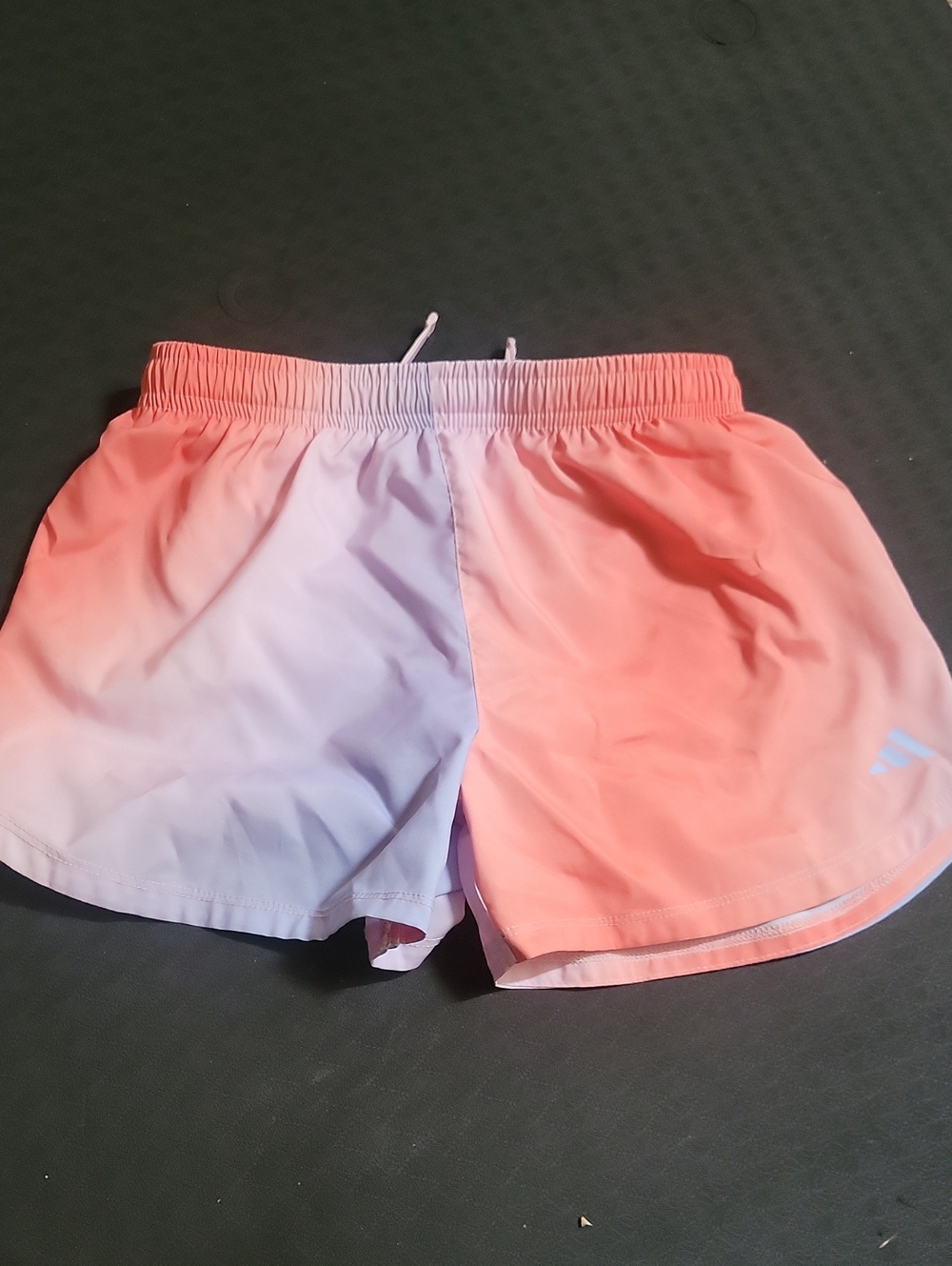 adidas girls Pink and Lavender Two-Tone Athletic Shorts M